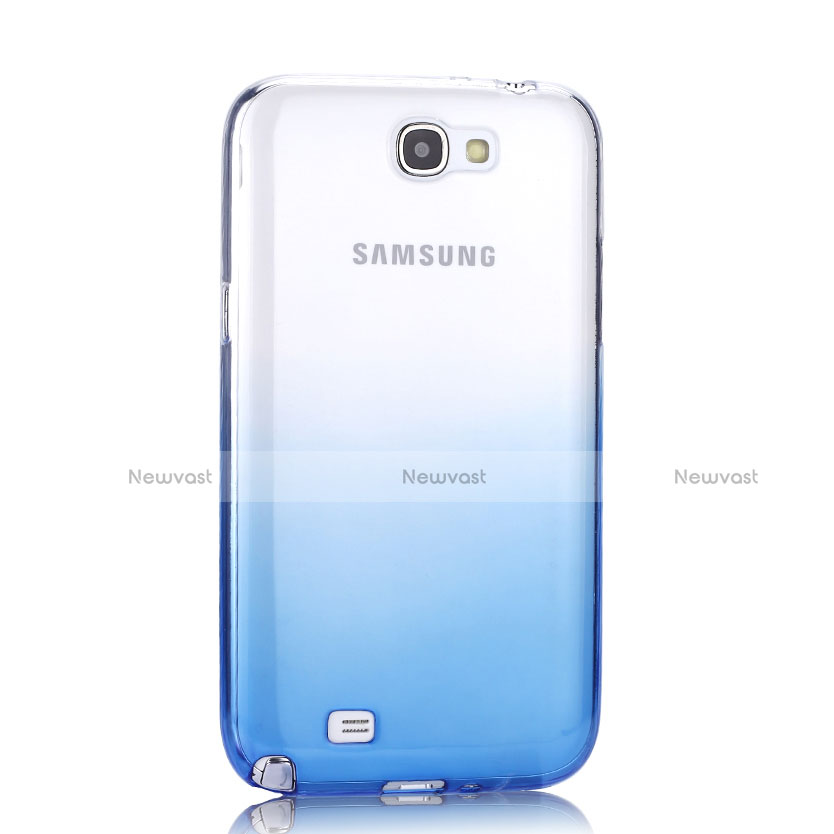 Ultra-thin Transparent Gel Gradient Soft Case for Samsung Galaxy Note 2 N7100 N7105 Blue