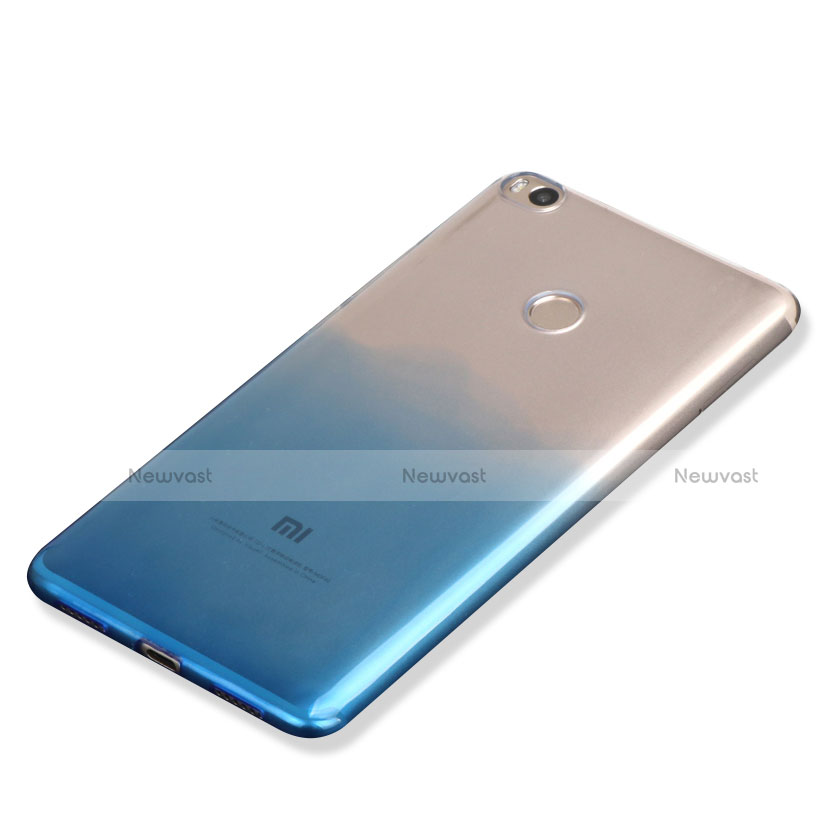 Ultra-thin Transparent Gel Gradient Soft Case for Xiaomi Mi Max 2 Blue