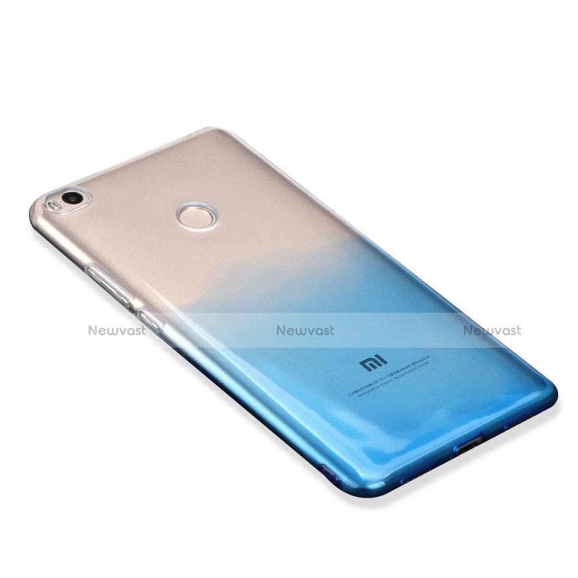 Ultra-thin Transparent Gel Gradient Soft Case for Xiaomi Mi Max 2 Blue
