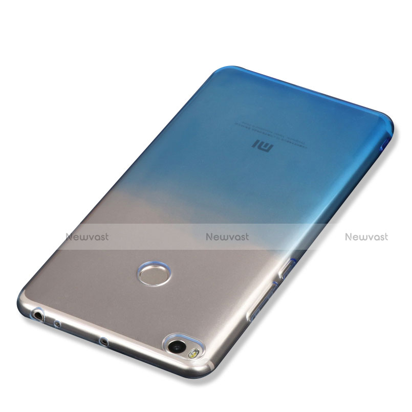 Ultra-thin Transparent Gel Gradient Soft Case for Xiaomi Mi Max 2 Blue