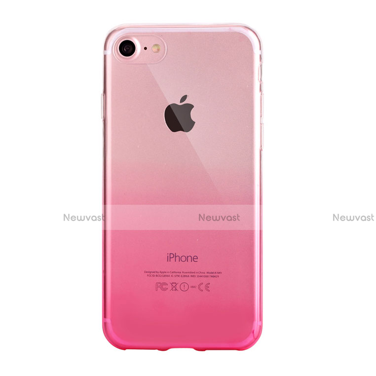 Ultra-thin Transparent Gel Gradient Soft Case G01 for Apple iPhone SE (2020) Pink