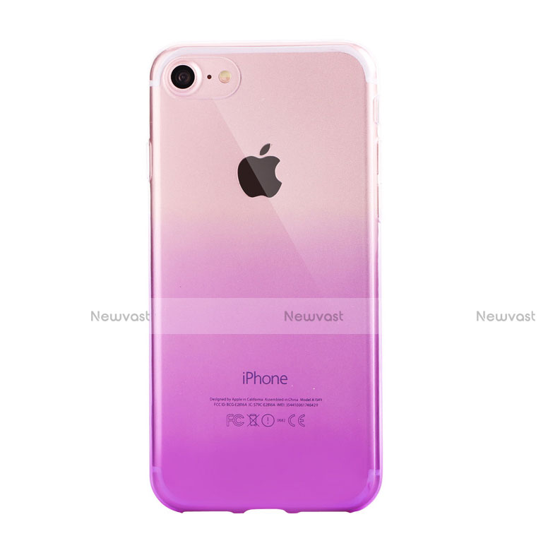 Ultra-thin Transparent Gel Gradient Soft Case G01 for Apple iPhone SE3 2022 Purple
