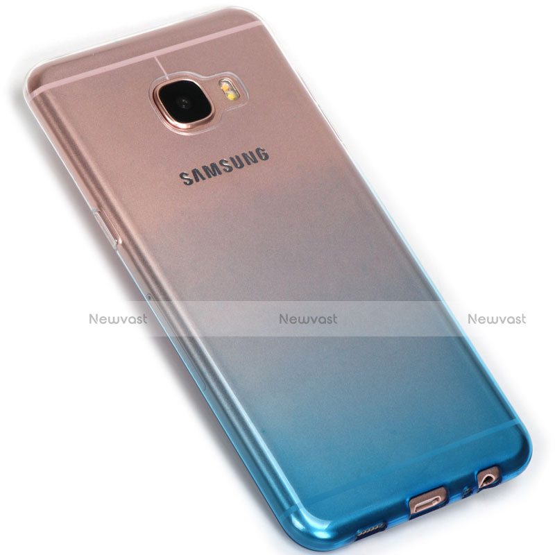 Ultra-thin Transparent Gel Gradient Soft Case G01 for Samsung Galaxy C5 SM-C5000 Blue