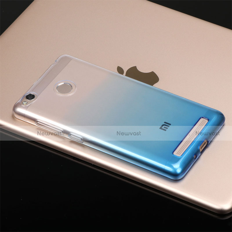 Ultra-thin Transparent Gel Gradient Soft Case G01 for Xiaomi Redmi 3S Blue