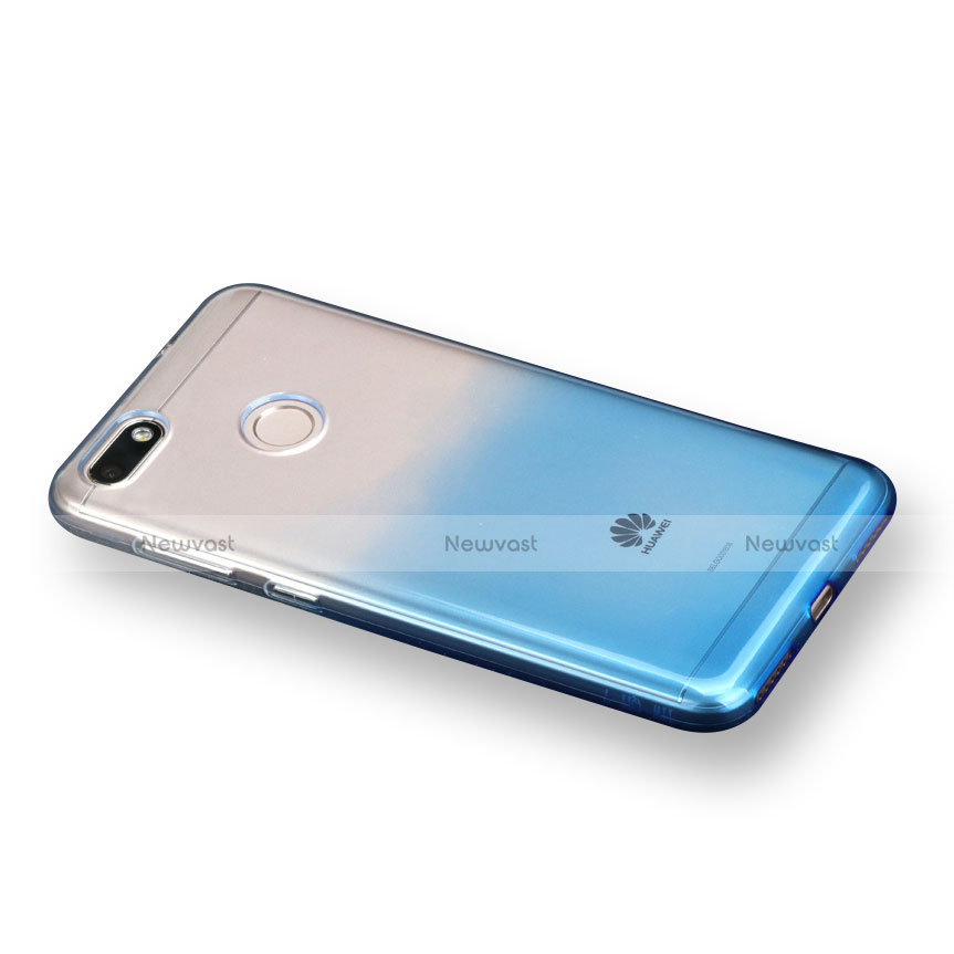 Ultra-thin Transparent Gel Gradient Soft Case Q01 for Huawei Enjoy 7 Blue