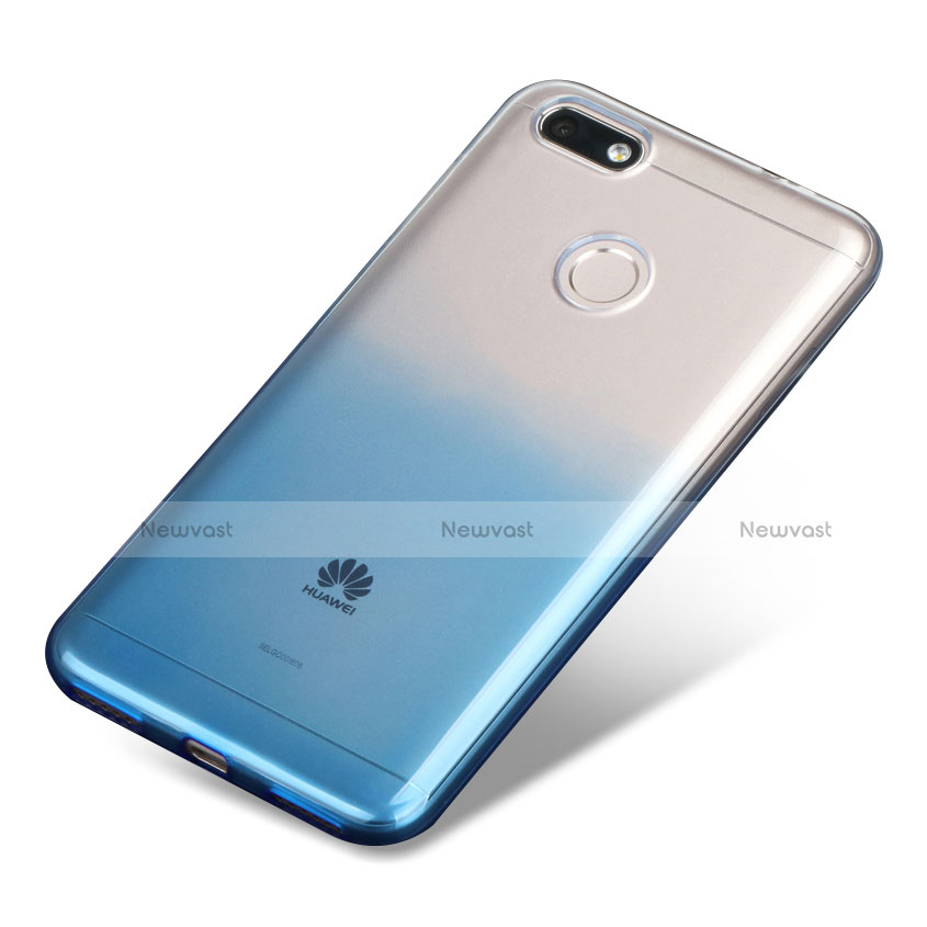 Ultra-thin Transparent Gel Gradient Soft Case Q01 for Huawei Enjoy 7 Blue