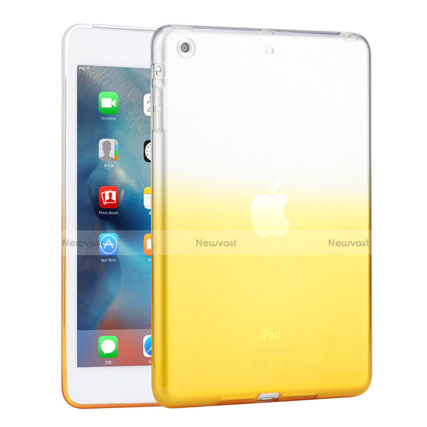 Ultra-thin Transparent Gel Gradient Soft Cover for Apple iPad Mini 2 Yellow
