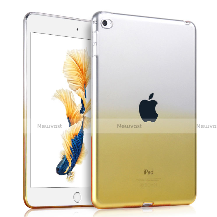 Ultra-thin Transparent Gel Gradient Soft Cover for Apple iPad Mini 4 Yellow