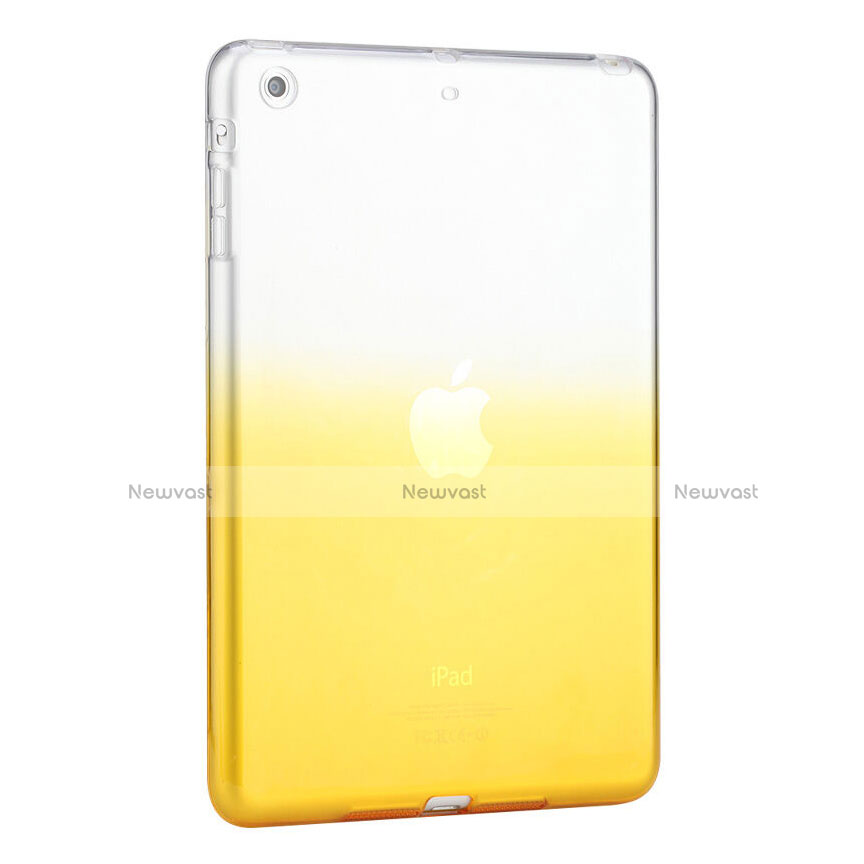 Ultra-thin Transparent Gel Gradient Soft Cover for Apple iPad Mini Yellow