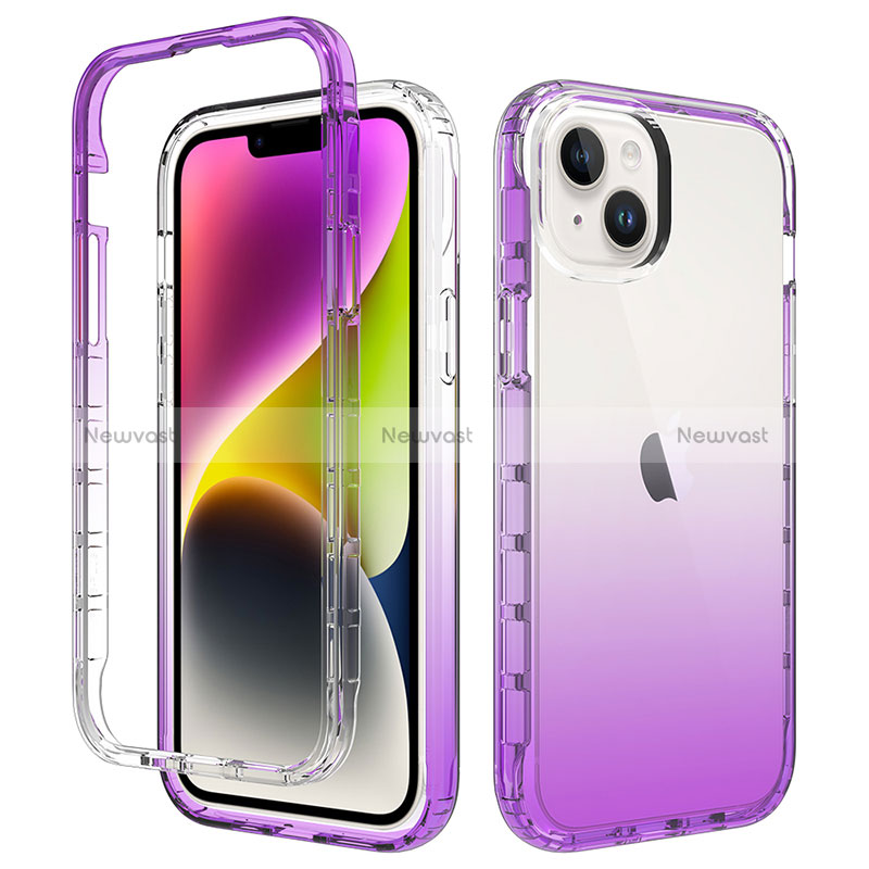 Ultra-thin Transparent Gel Gradient Soft Matte Finish Front and Back Case 360 Degrees Cover for Apple iPhone 14