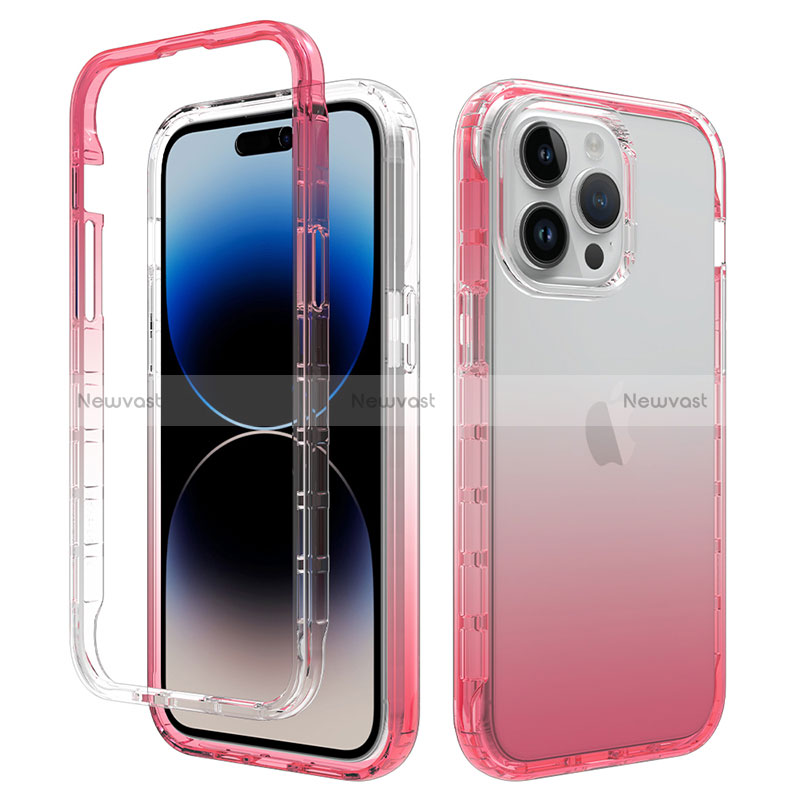 Ultra-thin Transparent Gel Gradient Soft Matte Finish Front and Back Case 360 Degrees Cover for Apple iPhone 14 Pro Max