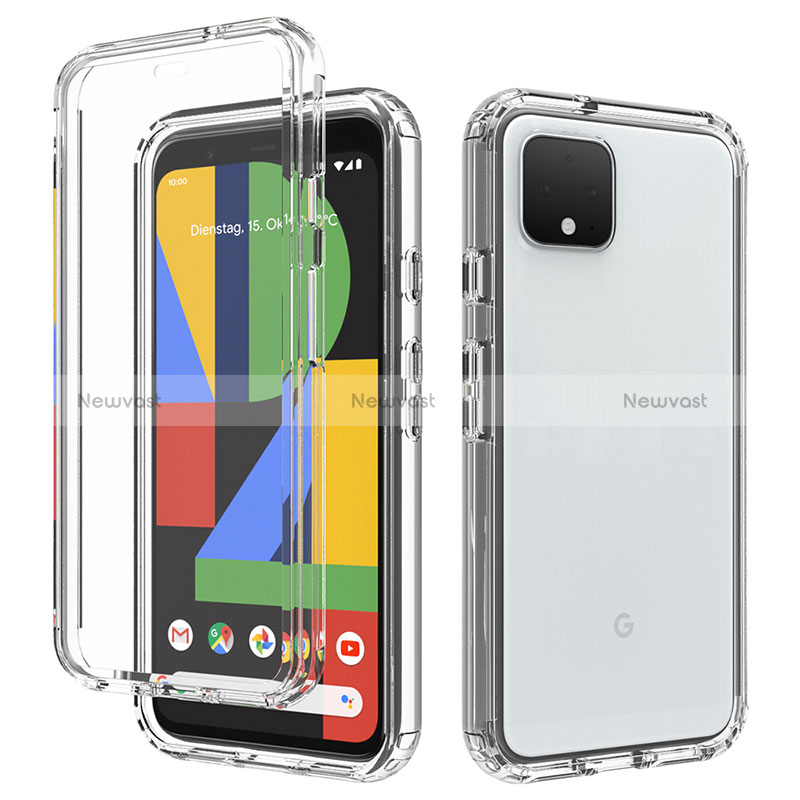 Ultra-thin Transparent Gel Gradient Soft Matte Finish Front and Back Case 360 Degrees Cover for Google Pixel 4