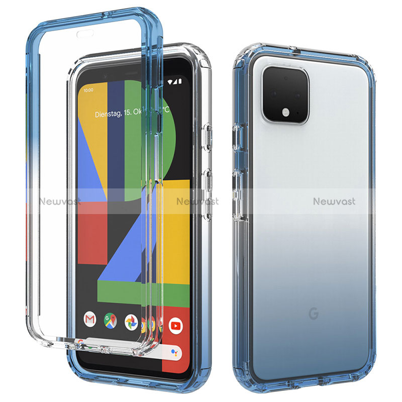 Ultra-thin Transparent Gel Gradient Soft Matte Finish Front and Back Case 360 Degrees Cover for Google Pixel 4