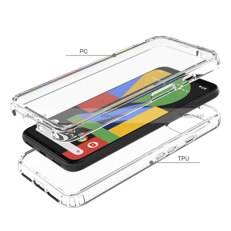 Ultra-thin Transparent Gel Gradient Soft Matte Finish Front and Back Case 360 Degrees Cover for Google Pixel 4