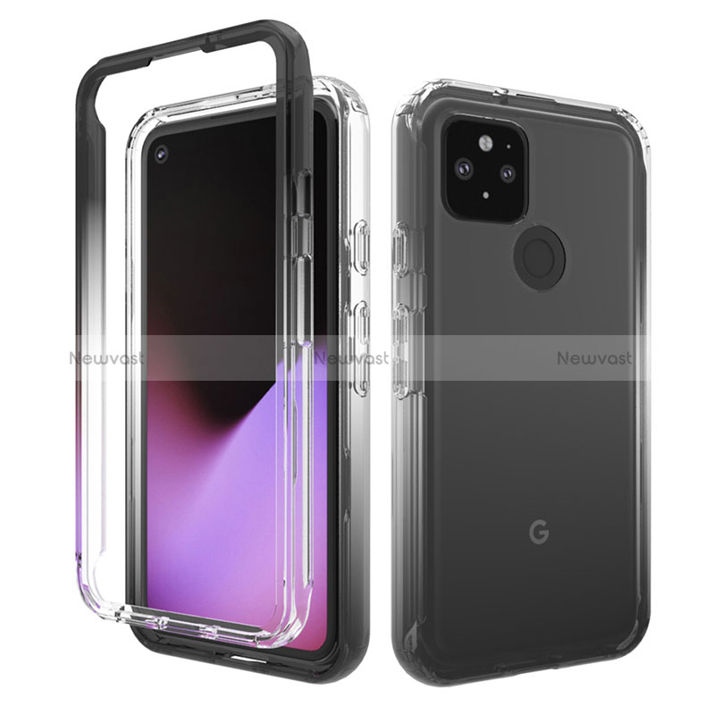 Ultra-thin Transparent Gel Gradient Soft Matte Finish Front and Back Case 360 Degrees Cover for Google Pixel 5