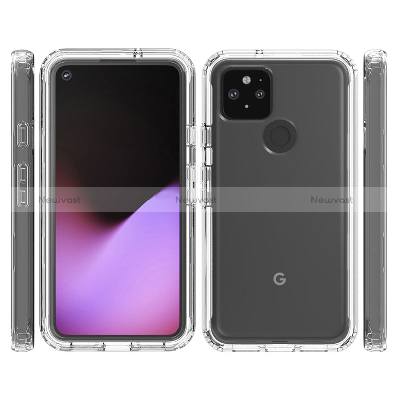 Ultra-thin Transparent Gel Gradient Soft Matte Finish Front and Back Case 360 Degrees Cover for Google Pixel 5