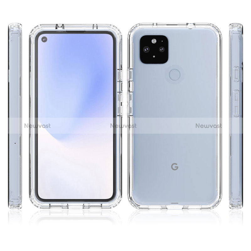 Ultra-thin Transparent Gel Gradient Soft Matte Finish Front and Back Case 360 Degrees Cover for Google Pixel 5 XL 5G