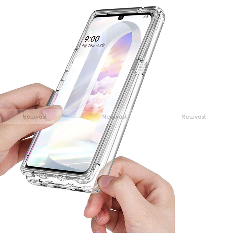 Ultra-thin Transparent Gel Gradient Soft Matte Finish Front and Back Case 360 Degrees Cover for LG Velvet 4G