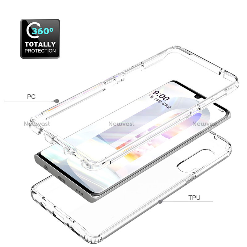 Ultra-thin Transparent Gel Gradient Soft Matte Finish Front and Back Case 360 Degrees Cover for LG Velvet 5G