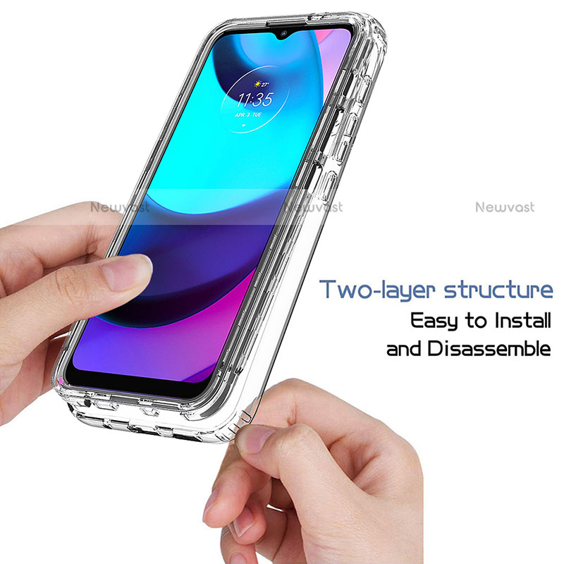 Ultra-thin Transparent Gel Gradient Soft Matte Finish Front and Back Case 360 Degrees Cover for Motorola Moto E20