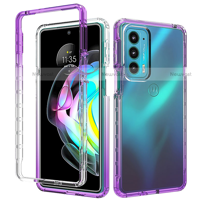 Ultra-thin Transparent Gel Gradient Soft Matte Finish Front and Back Case 360 Degrees Cover for Motorola Moto Edge 20 5G