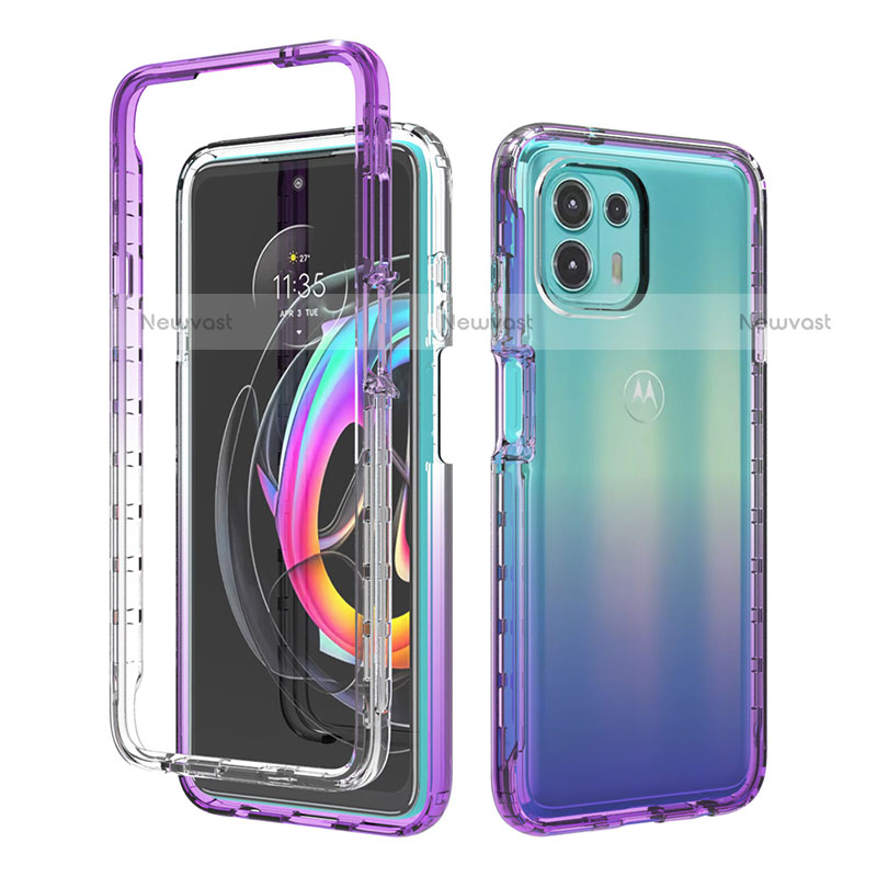 Ultra-thin Transparent Gel Gradient Soft Matte Finish Front and Back Case 360 Degrees Cover for Motorola Moto Edge 20 Lite 5G