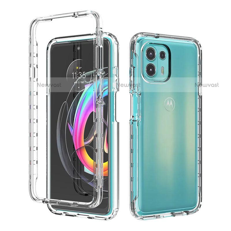 Ultra-thin Transparent Gel Gradient Soft Matte Finish Front and Back Case 360 Degrees Cover for Motorola Moto Edge 20 Lite 5G Clear