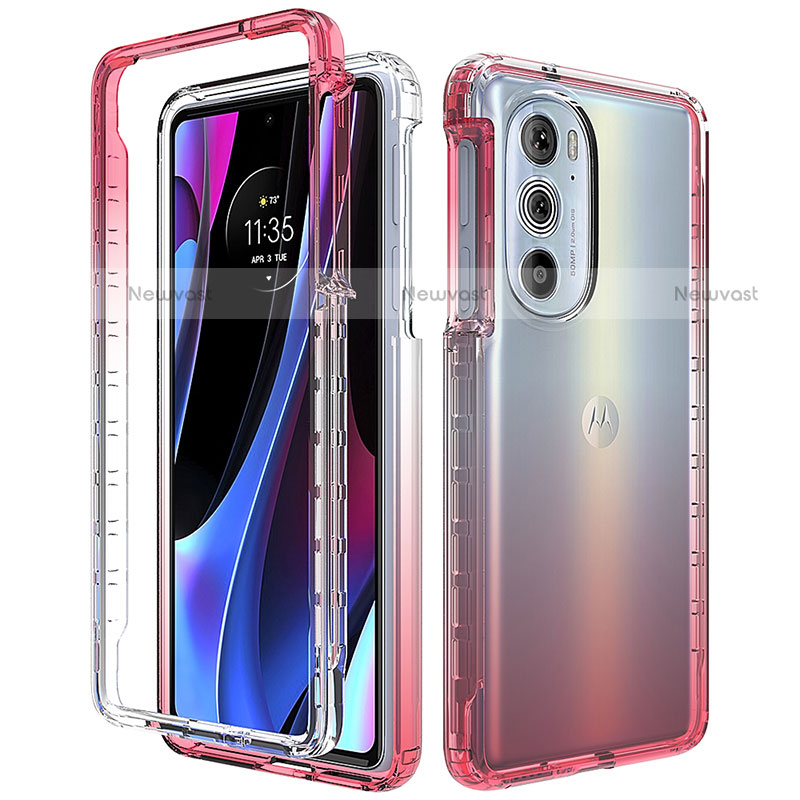 Ultra-thin Transparent Gel Gradient Soft Matte Finish Front and Back Case 360 Degrees Cover for Motorola Moto Edge 30 Pro 5G
