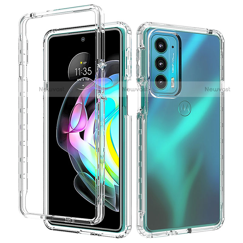 Ultra-thin Transparent Gel Gradient Soft Matte Finish Front and Back Case 360 Degrees Cover for Motorola Moto Edge Lite 5G