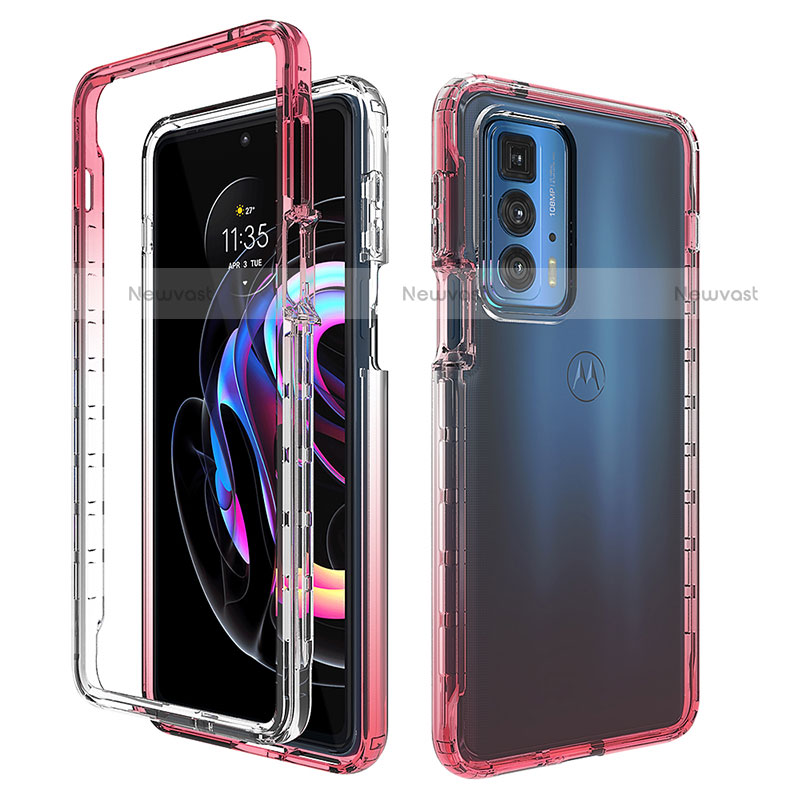 Ultra-thin Transparent Gel Gradient Soft Matte Finish Front and Back Case 360 Degrees Cover for Motorola Moto Edge S Pro 5G