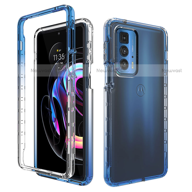 Ultra-thin Transparent Gel Gradient Soft Matte Finish Front and Back Case 360 Degrees Cover for Motorola Moto Edge S Pro 5G