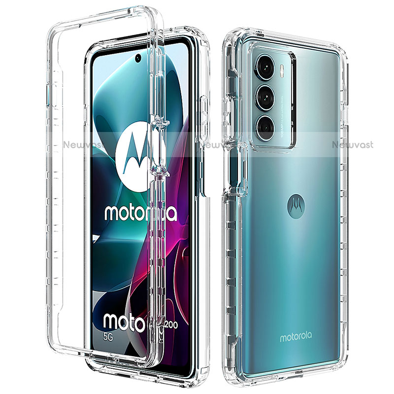 Ultra-thin Transparent Gel Gradient Soft Matte Finish Front and Back Case 360 Degrees Cover for Motorola Moto Edge S30 5G Clear