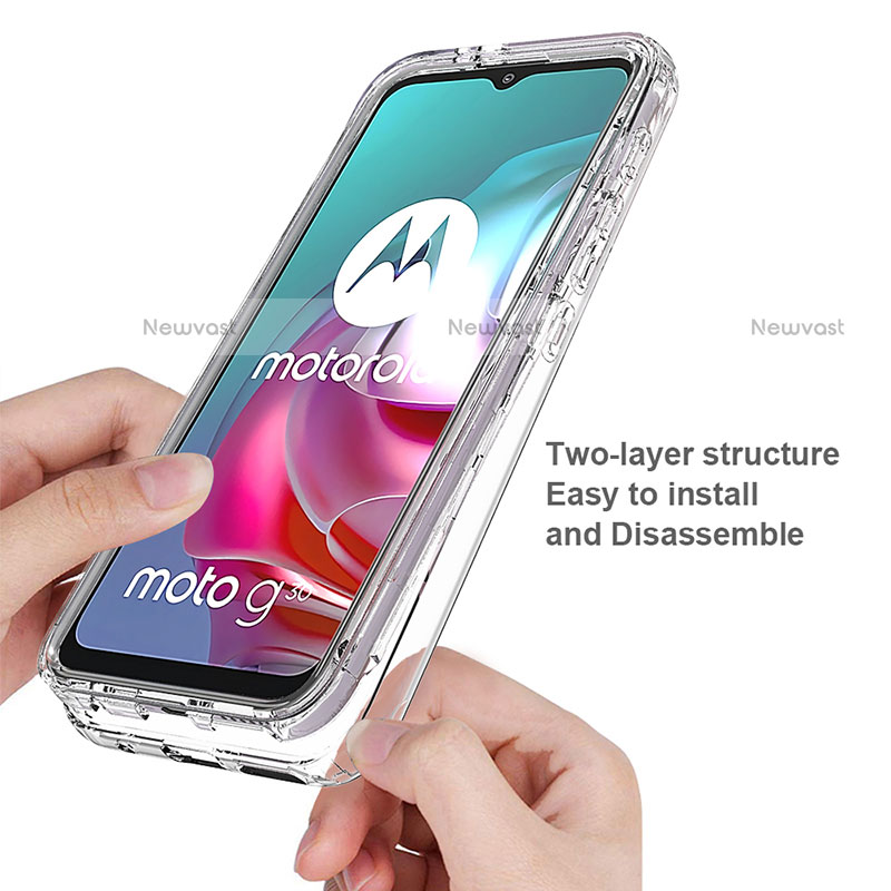 Ultra-thin Transparent Gel Gradient Soft Matte Finish Front and Back Case 360 Degrees Cover for Motorola Moto G10