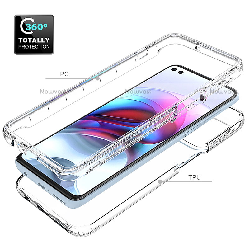 Ultra-thin Transparent Gel Gradient Soft Matte Finish Front and Back Case 360 Degrees Cover for Motorola Moto G100 5G