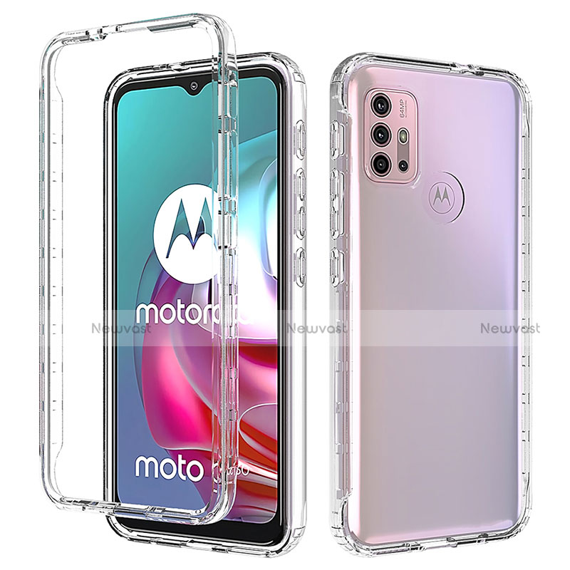 Ultra-thin Transparent Gel Gradient Soft Matte Finish Front and Back Case 360 Degrees Cover for Motorola Moto G20 Clear