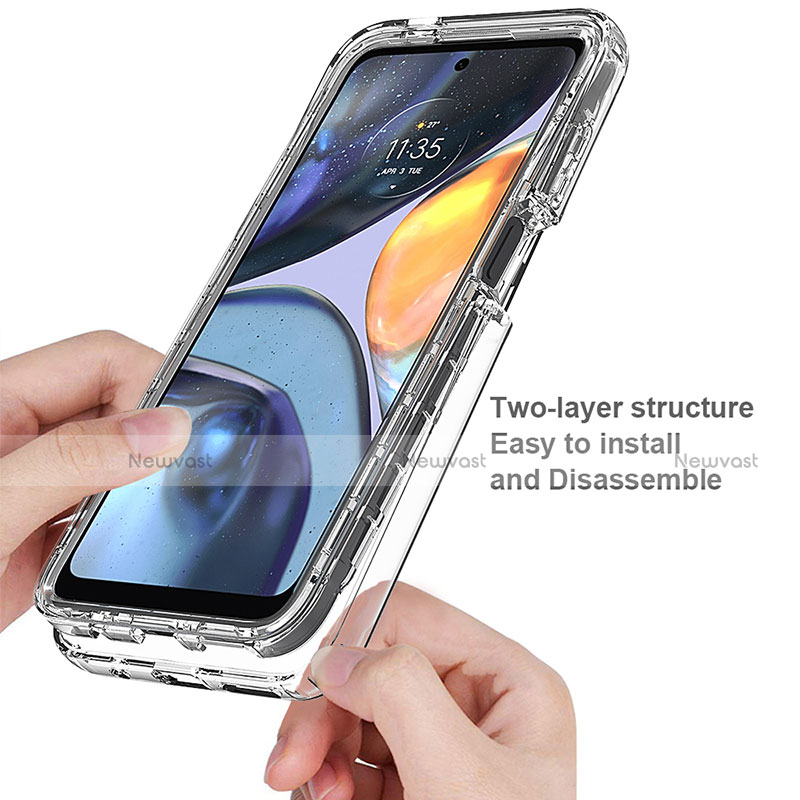 Ultra-thin Transparent Gel Gradient Soft Matte Finish Front and Back Case 360 Degrees Cover for Motorola Moto G22