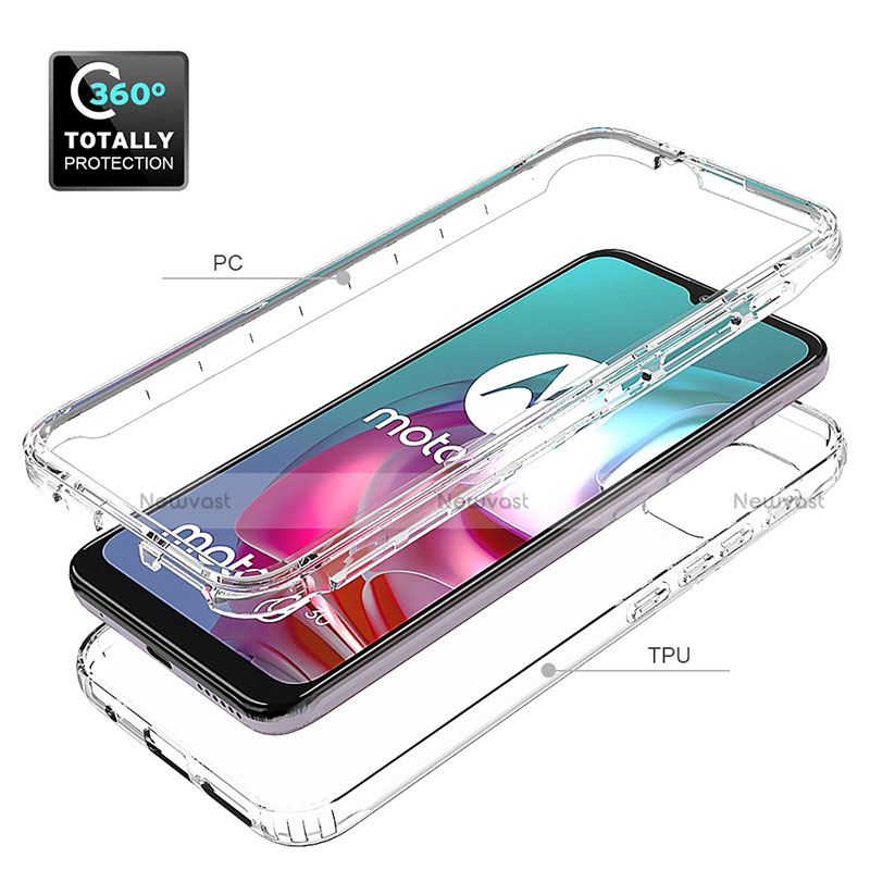 Ultra-thin Transparent Gel Gradient Soft Matte Finish Front and Back Case 360 Degrees Cover for Motorola Moto G30