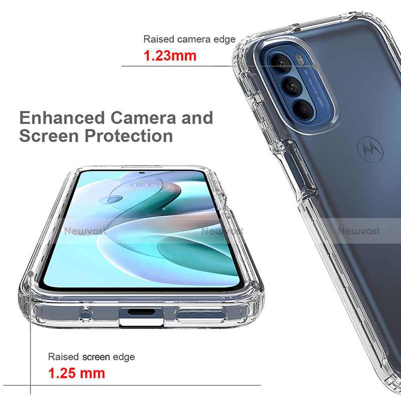 Ultra-thin Transparent Gel Gradient Soft Matte Finish Front and Back Case 360 Degrees Cover for Motorola Moto G41
