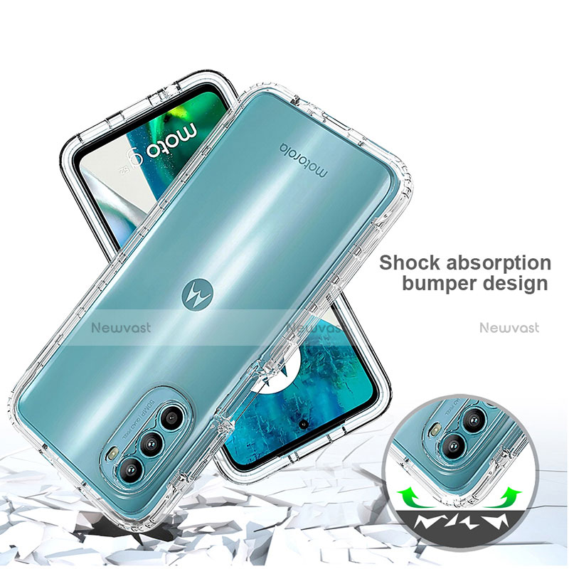 Ultra-thin Transparent Gel Gradient Soft Matte Finish Front and Back Case 360 Degrees Cover for Motorola MOTO G52