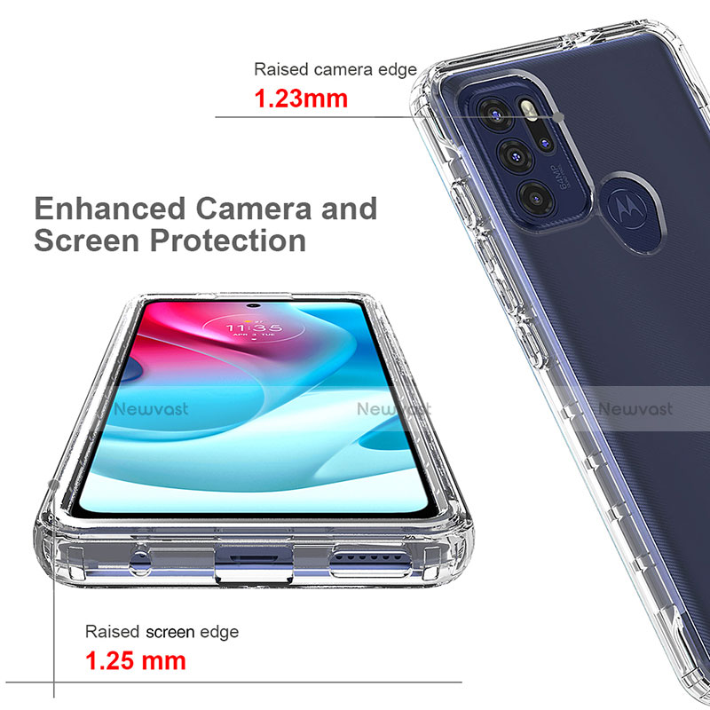 Ultra-thin Transparent Gel Gradient Soft Matte Finish Front and Back Case 360 Degrees Cover for Motorola Moto G60s