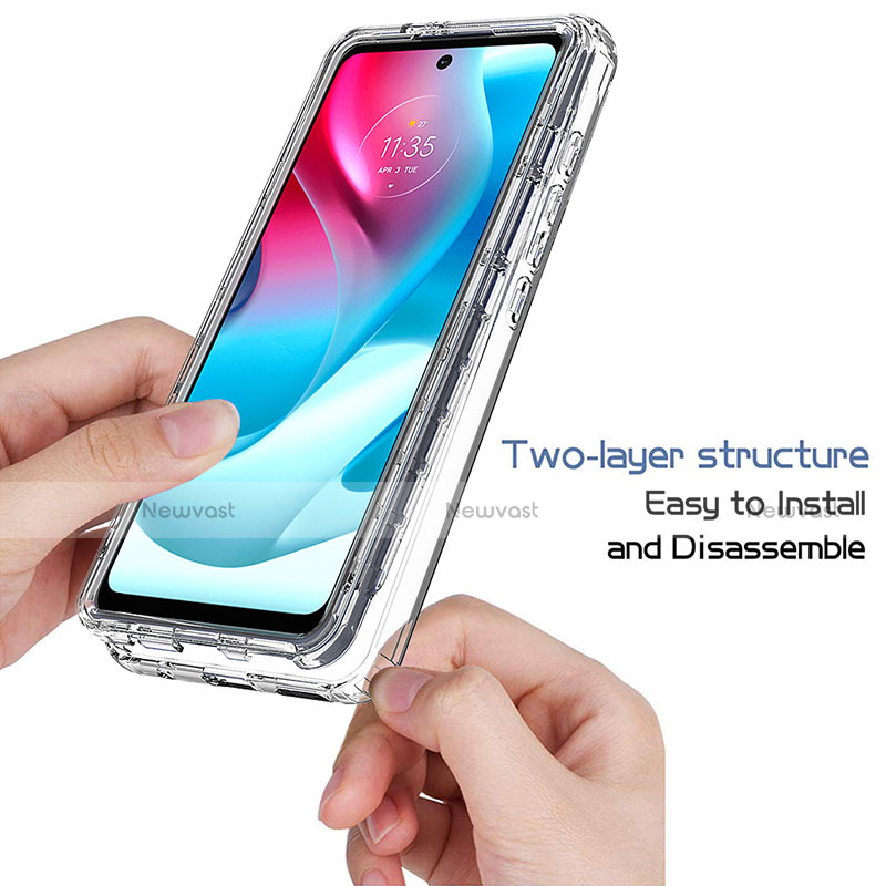 Ultra-thin Transparent Gel Gradient Soft Matte Finish Front and Back Case 360 Degrees Cover for Motorola Moto G60s