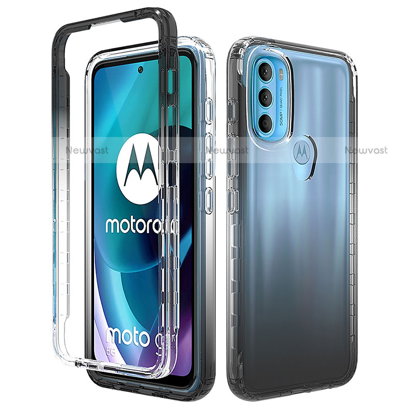 Ultra-thin Transparent Gel Gradient Soft Matte Finish Front and Back Case 360 Degrees Cover for Motorola Moto G71 5G