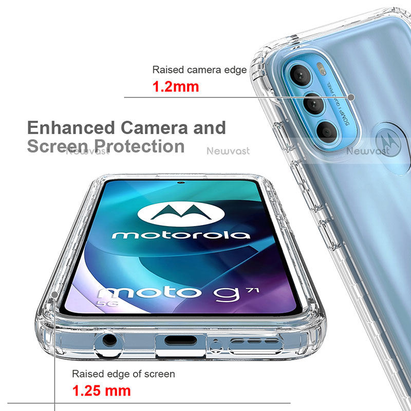 Ultra-thin Transparent Gel Gradient Soft Matte Finish Front and Back Case 360 Degrees Cover for Motorola Moto G71 5G
