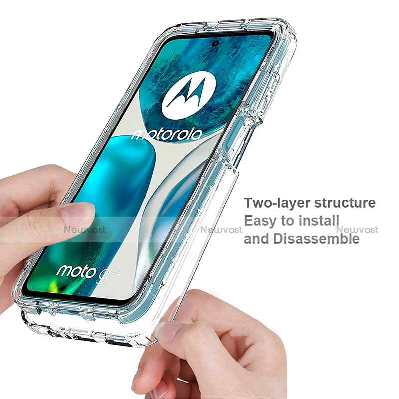 Ultra-thin Transparent Gel Gradient Soft Matte Finish Front and Back Case 360 Degrees Cover for Motorola Moto G71s 5G