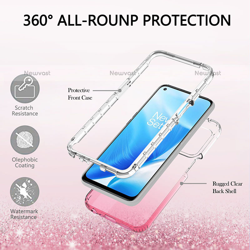 Ultra-thin Transparent Gel Gradient Soft Matte Finish Front and Back Case 360 Degrees Cover for OnePlus Nord N200 5G