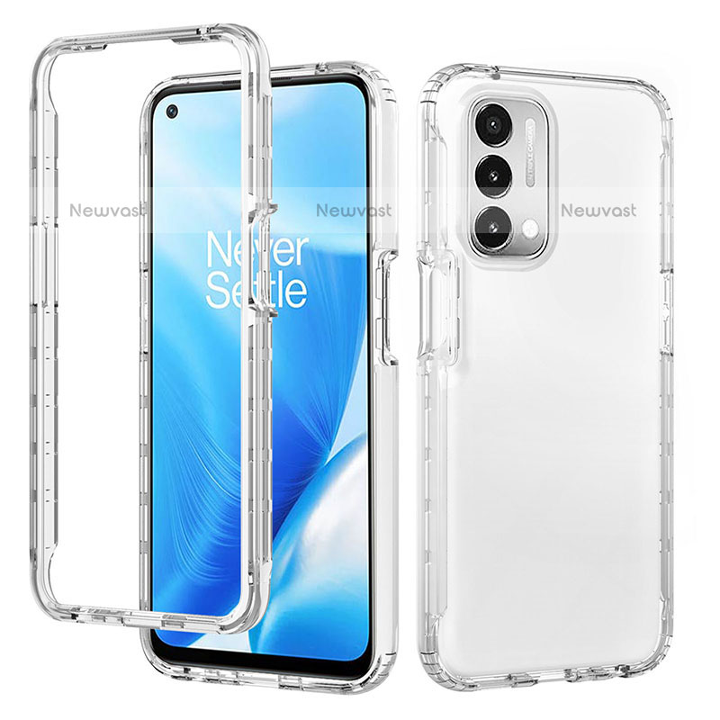 Ultra-thin Transparent Gel Gradient Soft Matte Finish Front and Back Case 360 Degrees Cover for OnePlus Nord N200 5G Clear