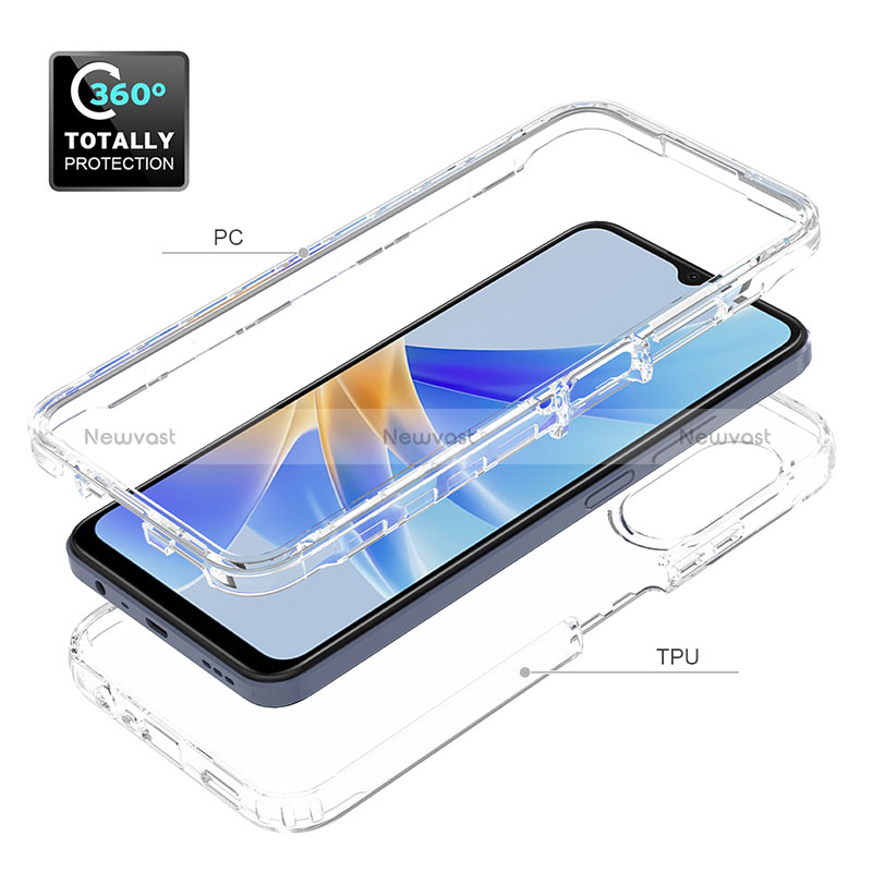 Ultra-thin Transparent Gel Gradient Soft Matte Finish Front and Back Case 360 Degrees Cover for Oppo A17