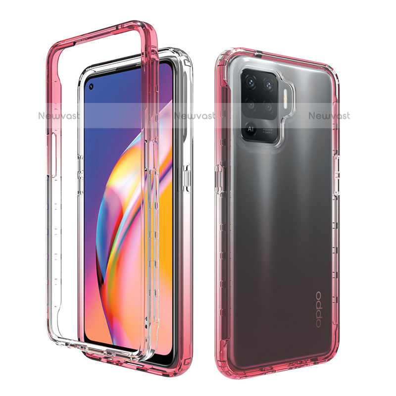 Ultra-thin Transparent Gel Gradient Soft Matte Finish Front and Back Case 360 Degrees Cover for Oppo F19 Pro