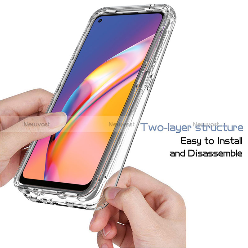 Ultra-thin Transparent Gel Gradient Soft Matte Finish Front and Back Case 360 Degrees Cover for Oppo Reno5 F