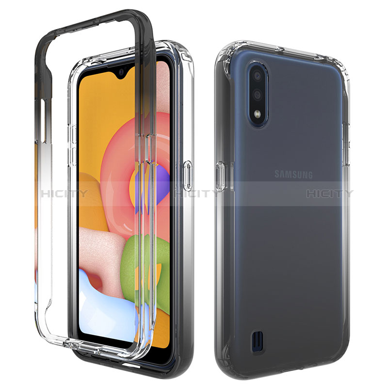 Ultra-thin Transparent Gel Gradient Soft Matte Finish Front and Back Case 360 Degrees Cover for Samsung Galaxy A01 SM-A015